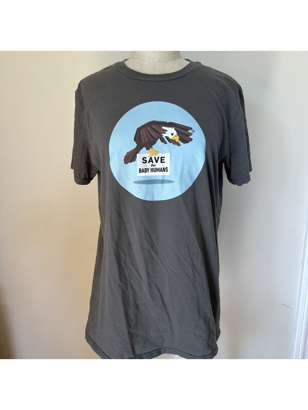 Anvil Save The Baby Humans Graphic Tee Medium
